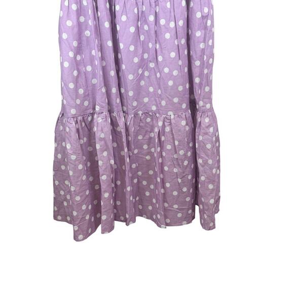 New CHARLIE HOLIDAY Anthropologie Isabella Maxi Dress Lavender White Polkadot 4 - Picture 5 of 11